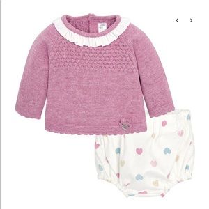 Mayoral knit mauve with heart bloomers